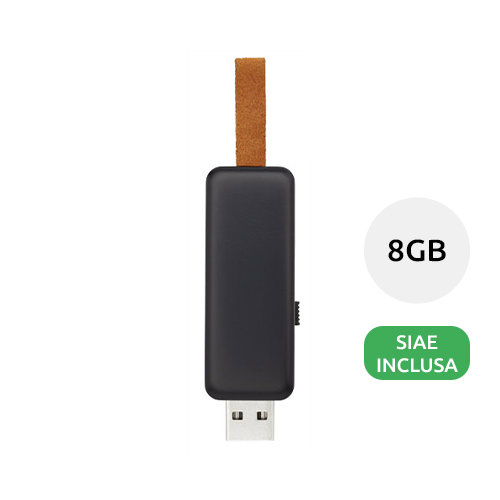 Chiavetta USB in plastica e cordino con personalizzazione luminosa da 8GB