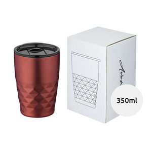 Bicchiere termico in acciaio inox con isolamento e coperchio da 350ml fornito in scatola