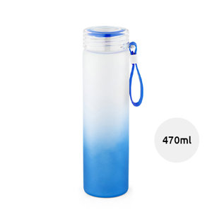 Borraccia in vetro da 470 ml finitura opaca sfumata e manico in silicone