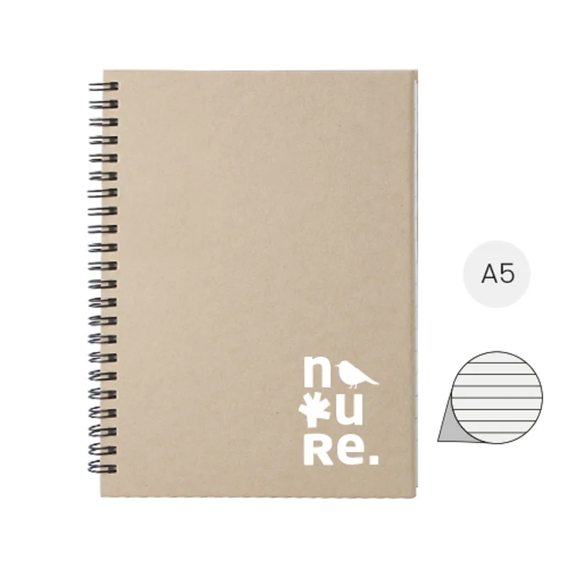Block notes A5 con fogli a righe in carta riciclata