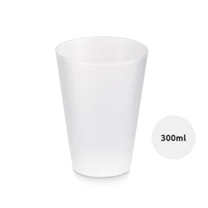 Bicchiere riutilizzabile in plastica con finitura smerigliata da 300ml
