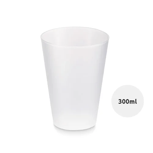 Bicchiere riutilizzabile in plastica con finitura smerigliata da 300ml