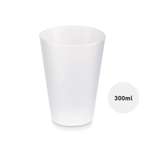 Bicchiere riutilizzabile in plastica con finitura smerigliata da 300ml