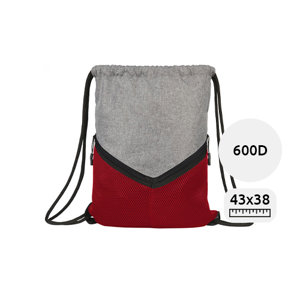 Sacca a Zaino sportivo in poliestere con chiusura a coulisse e dettagli in rete trasparente colorata da 600D 38x45cm