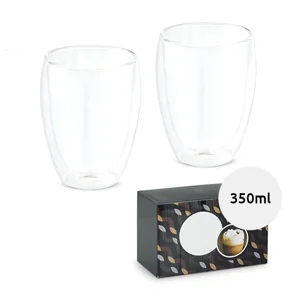 Set di 2 tazze in vetro da 350ml in scatola regalo