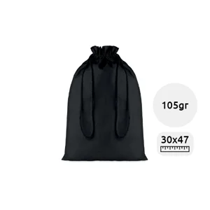 Sacca Grande nera in cotone con chiusura a coulisse da 105gr 30X47cm
