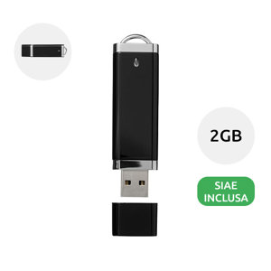 Chiavetta USB in plastica con tappo disponibile in varie colorazioni da 2GB con scatola rgalo