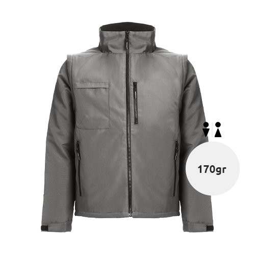 Giacca da lavoro unisex colori assortiti imbottita con maniche rimovibili in poliestere 170gr