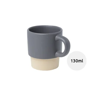 Tazza per caffè espresso impilabile con fondo in argilla finitura opaca confezione regalo in cartone riciclato inclusa da 130ml