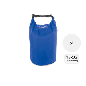 Sacca impermeabile con chiusura a scatto e tracolla regolabile diametro 15cm per altezza 32cm