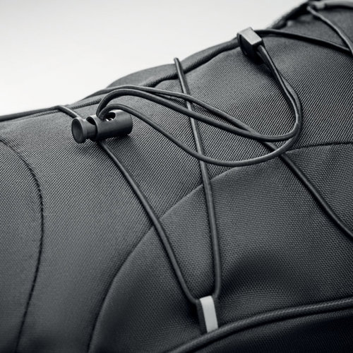 Zaino in RPET 600D con dettagli riflettenti per alta visibilità e tasche laterali in rete 29x16x46cm