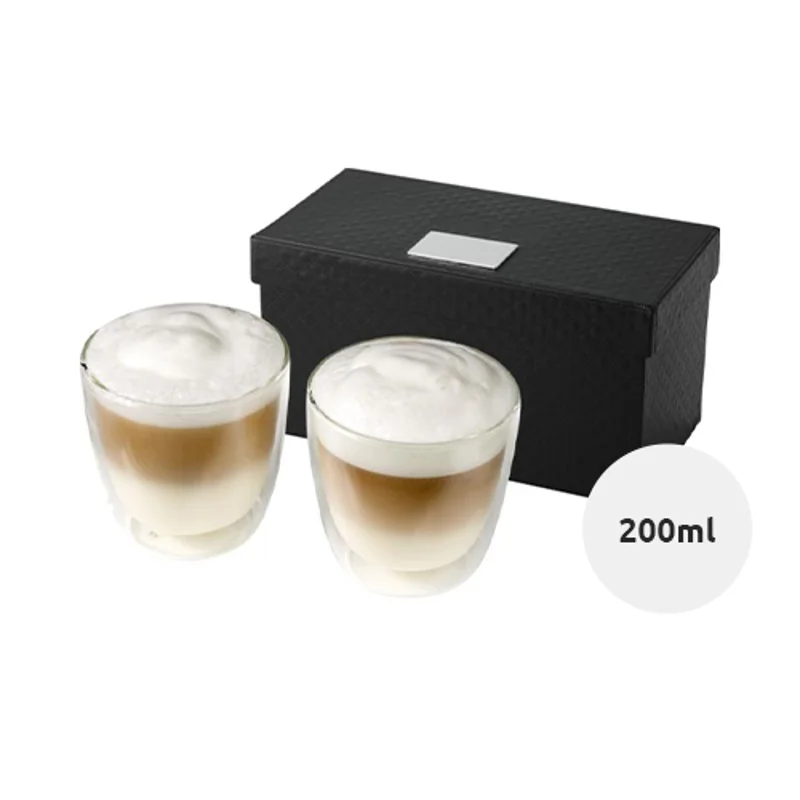 Set di 2 tazze da cappuccino in vetro 200ml