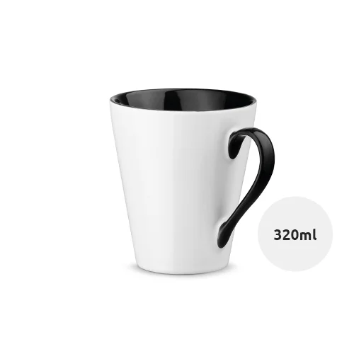 Tazza in ceramica bianca con parete interna colorata 320ml