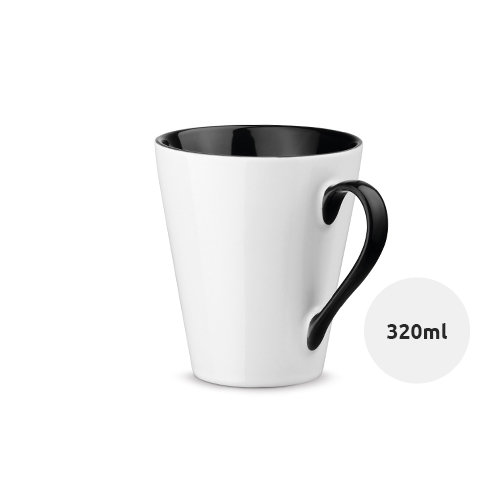 Tazza in ceramica bianca con parete interna colorata 320ml