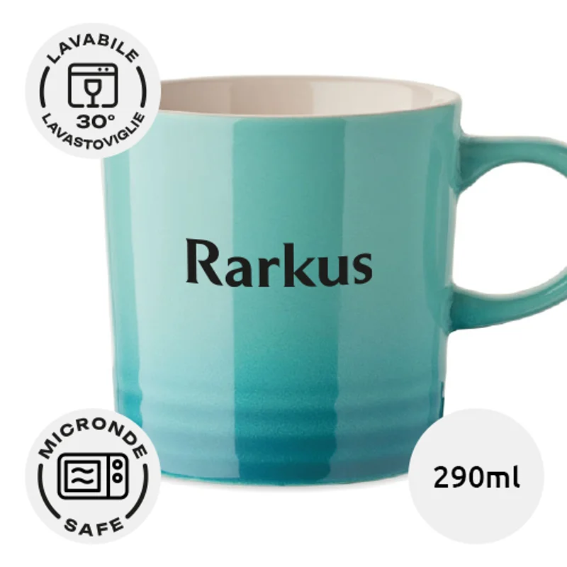 Tazza in ceramica colorata sfumata da 290ml con scatola regalo bianca