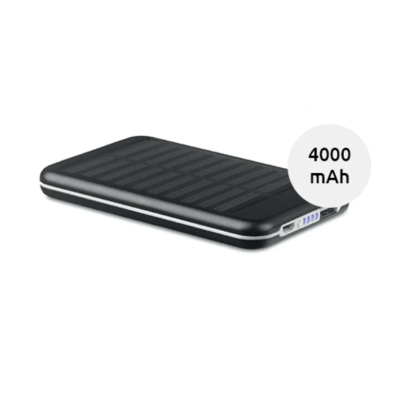 Power bank solare in alluminio piccolo da 4000mAh