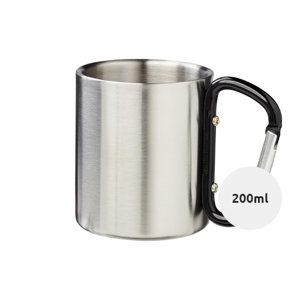 Tazza isolata in acciaio inox con moschettone 200ml