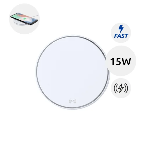 Caricatore wireless in plastica con ricarica rapida da 15W