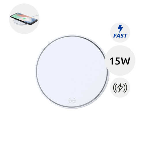Caricatore wireless in plastica con ricarica rapida da 15W