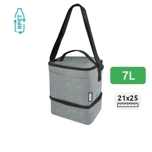 Borsa termica portapranzo a doppio scomparto in RPET da 7L per 9 lattine 21.5x17.5x25.5cm