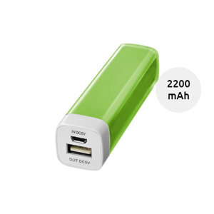 Powerbank portatile in plastica in vari colori e con led di stato da 2200mAh