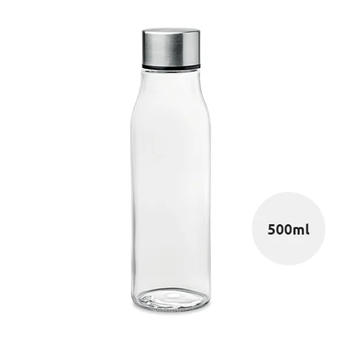 Borraccia in vetro da 500ml con coperchio in alluminio