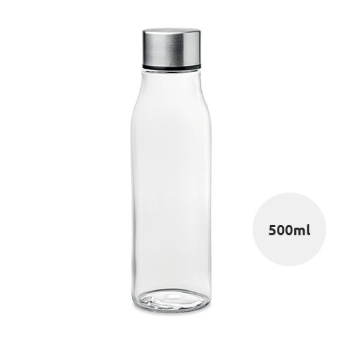 Borraccia in vetro da 500ml con coperchio in alluminio