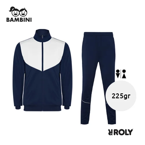 Tuta da ginnastica da bambino completa di pantalone e felpa da 225gr