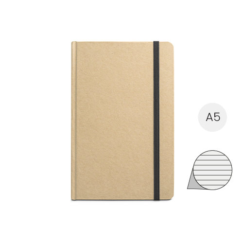 Block notes A5 copertina in cartone e 160 pagine a righe in carta riciclata