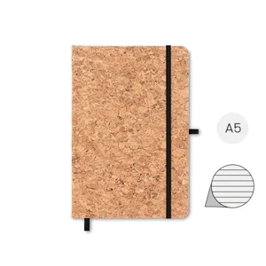 Block notes A5 con copertina in sughero e fogli a righe