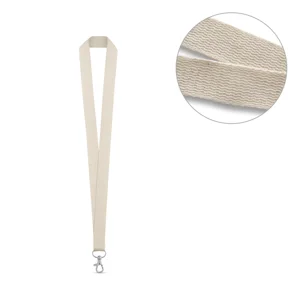 Lanyard in tessuto 100% cotone con moschettone in metallo