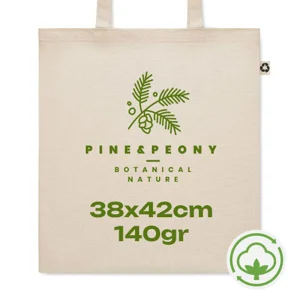 Shopper in cotone riciclato con manici lunghi da 140gr 38X42cm