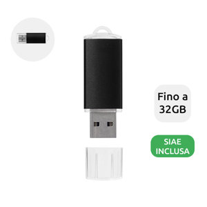 Chiavetta USB in plastica e alluminio satinato con cappuccio  da 1GB a 32GB