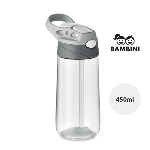 Borraccia in tritan antigoccia con beccuccio in silicone sul tappo 450ml