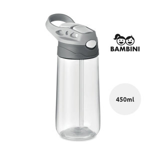 Borraccia in tritan antigoccia con beccuccio in silicone sul tappo 450ml