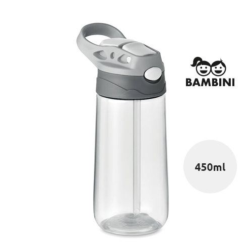 Borraccia in tritan antigoccia con beccuccio in silicone sul tappo 450ml