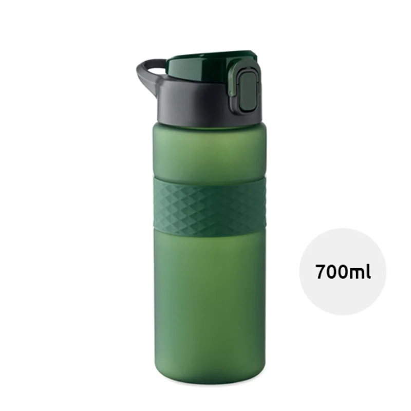 Borraccia in RPET con impugnatura in silicone e coperchio flip-top 700ml