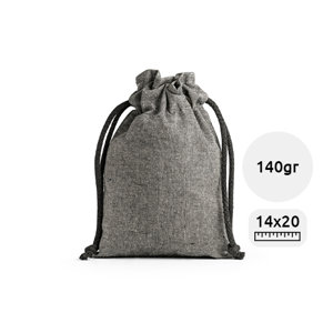 Sacca in cotone riciclato 140gr ideale come busta regalo 14x20cm