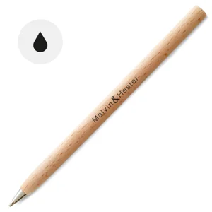 Penna a sfera in legno e refill nero