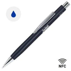 Penna a sfera in alluminio con tag NFC e refill blu