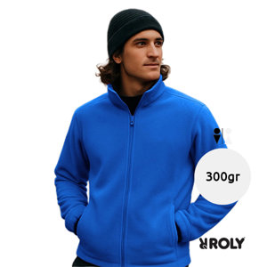 Felpa in pile da uomo con cerniera intera con colletto alto da 300gr