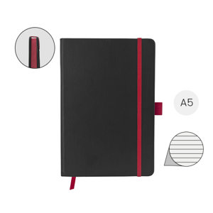 Block notes A5 con copertina rigida e 80 pagine a righe color crema bordo fogli colorato