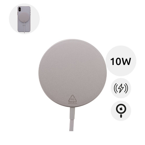 Caricatore magnetico wireless corpo in alluminio riciclato da 10W
