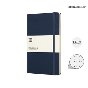 Block note Moleskine con copertina rigida e fogli puntinati color avorio 13x21cm