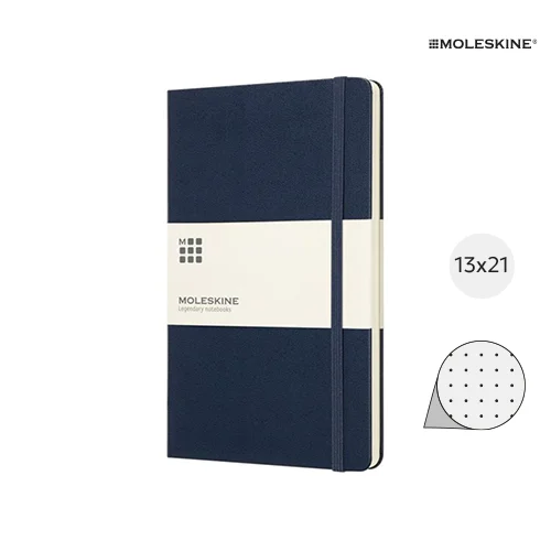 Block note Moleskine con copertina rigida e fogli puntinati color avorio 13x21cm