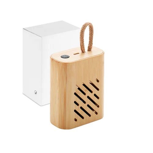 Cassa Wireless 5.0 in bambù con indicazione luminosa a LED