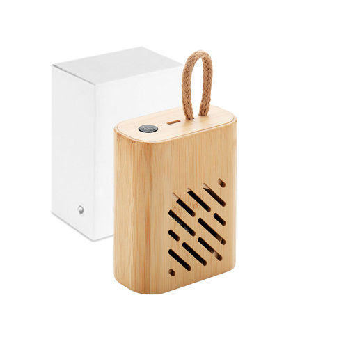 Cassa Wireless 5.0 in bambù con indicazione luminosa a LED