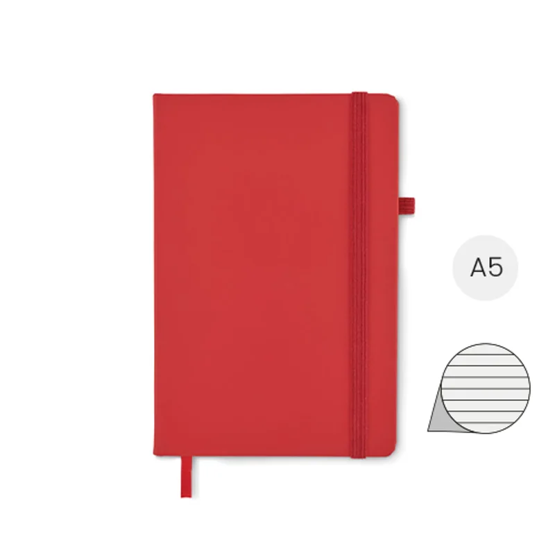 Block notes A5 con copertina rigida in PU riciclato 96 fogli pagine a righe in carta riciclata