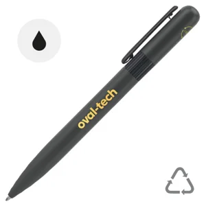 Penna a sfera in metallo riciclato al 60% dal design arrotondato refill nero