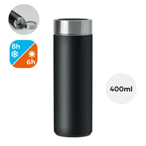 Borraccia da 400ml a doppio strato inox rivestito in bambù con infusore